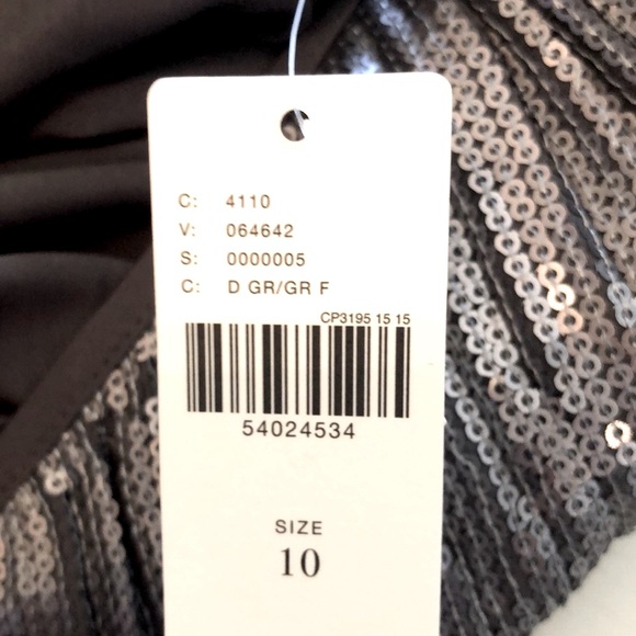 💎NWT Gorgeous Anthropologie Silver Sequin Camisole Top.  Size 10 - Picture 9 of 9